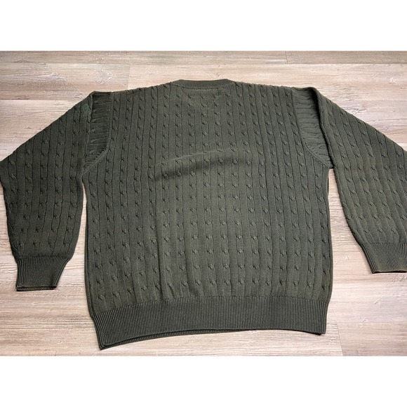 Vintage Tommy Hilfiger‎  Sweater Forest Green Pullover Jumper Mens Large Cable - Picture 2 of 7